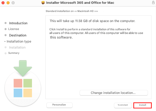 lancement de linstallation دانلود، نصب و فعال‌سازی Office 2024 برای مک تیر ۱۴۰۵