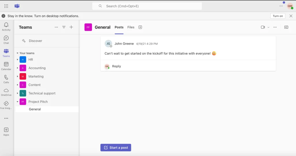 ویوا انگیج در برابر مایکروسافت تیمز: مقایسهای برای بهبود همکاری و ارتباطات در شرکت شما 4 Teams collaboration ویوا انگیج در برابر مایکروسافت تیمز: مقایسهای برای بهبود همکاری و ارتباطات در شرکت شما فروردین ۱۴۰۵