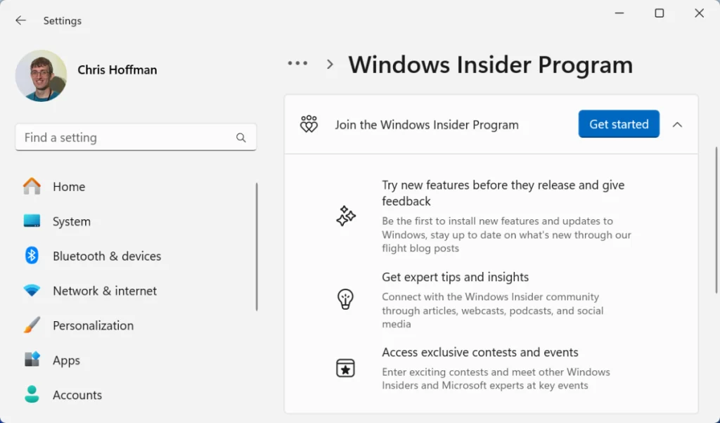 5 دلیل برای اینکه باید به Windows Insider بپیوندید (و 5 دلیل برای اینکه نباید) 1 Windows Insider Program call to get started within Windows 11 screenshot 5 دلیل برای اینکه باید به Windows Insider بپیوندید (و 5 دلیل برای اینکه نباید) خرداد ۱۴۰۵