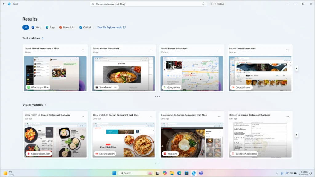 5 دلیل برای اینکه باید به Windows Insider بپیوندید (و 5 دلیل برای اینکه نباید) 2 Windows Recall feature in action example screenshot 5 دلیل برای اینکه باید به Windows Insider بپیوندید (و 5 دلیل برای اینکه نباید) خرداد ۱۴۰۵