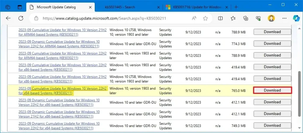 download windows 10 update microsoft update catalog نصب دستی به‌روزرسانی‌های ویندوز 10 : چگونه بسته‌های به‌روزرسانی تجمعی ویندوز 11 را دانلود و نصب کنیم؟ خرداد ۱۴۰۵