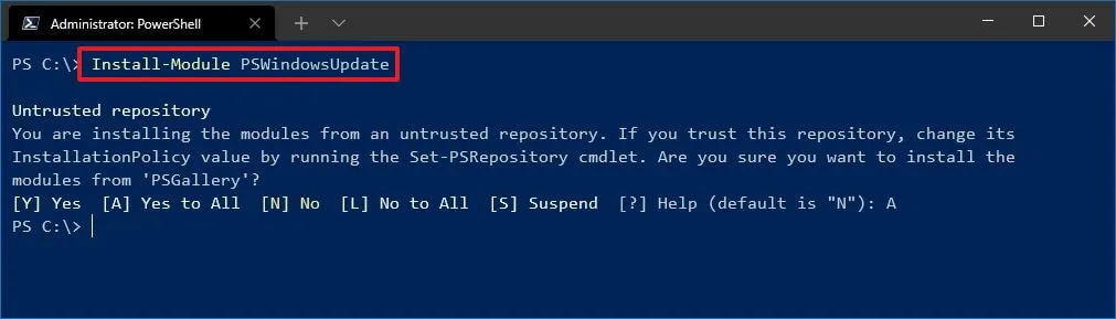 powershell install module pwwindowsupdate نصب دستی به‌روزرسانی‌های ویندوز 10 : چگونه بسته‌های به‌روزرسانی تجمعی ویندوز 11 را دانلود و نصب کنیم؟ خرداد ۱۴۰۵