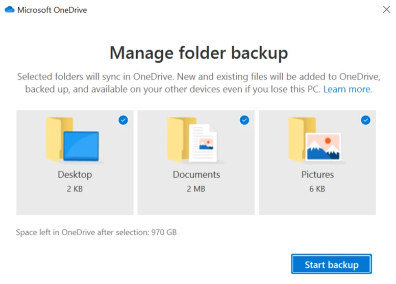 Configure OneDrive Known Folder protection 2 1 بهترین شیوه‌ها برای امنیت کسب‌وکار با Microsoft 365 اردیبهشت ۱۴۰۵