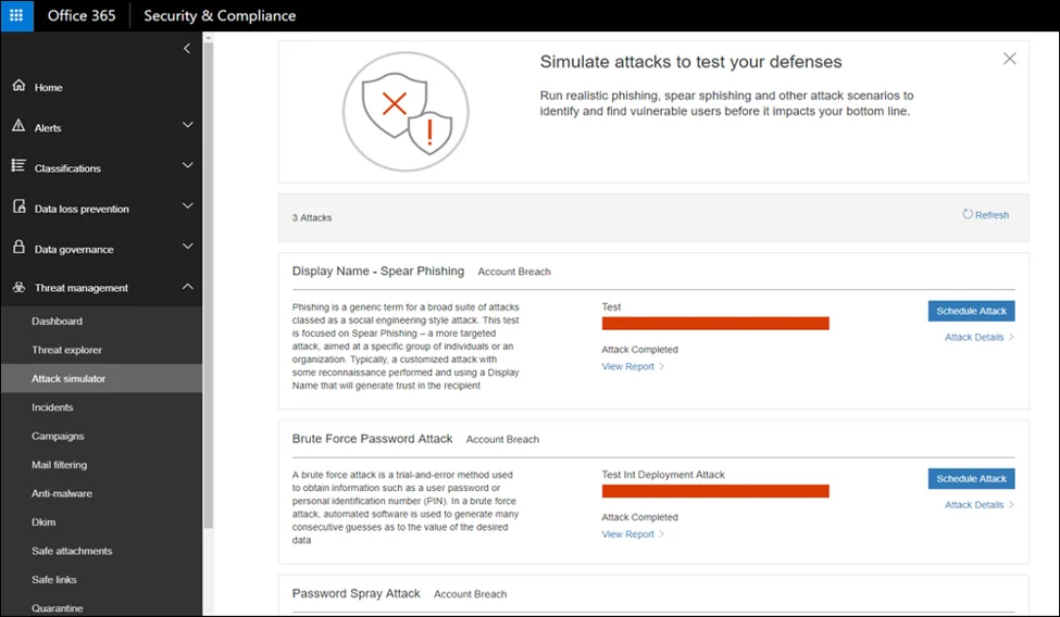 Simulated phishing attack بهترین شیوه‌ها برای امنیت کسب‌وکار با Microsoft 365 اردیبهشت ۱۴۰۵