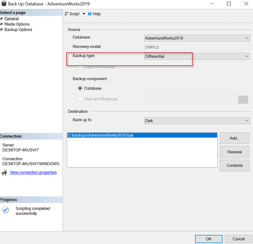 چگونه از پایگاه داده در SQL Server پشتیبانگیری و بازیابی کنیم؟ راهنمای گامبهگام 4 diff چگونه از پایگاه داده در SQL Server پشتیبانگیری و بازیابی کنیم؟ راهنمای گامبهگام خرداد ۱۴۰۵