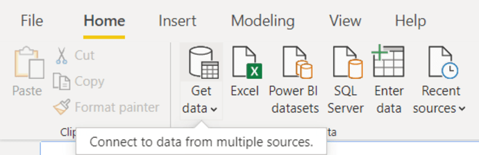 ribbon اتصال Power BI به SQL Server: راهنمای گام‌به‌گام + 3 روش اردیبهشت ۱۴۰۵